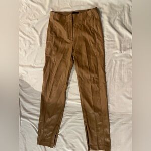 Anne Taylor Tan Faux Leather Pants – Sleek & Modern